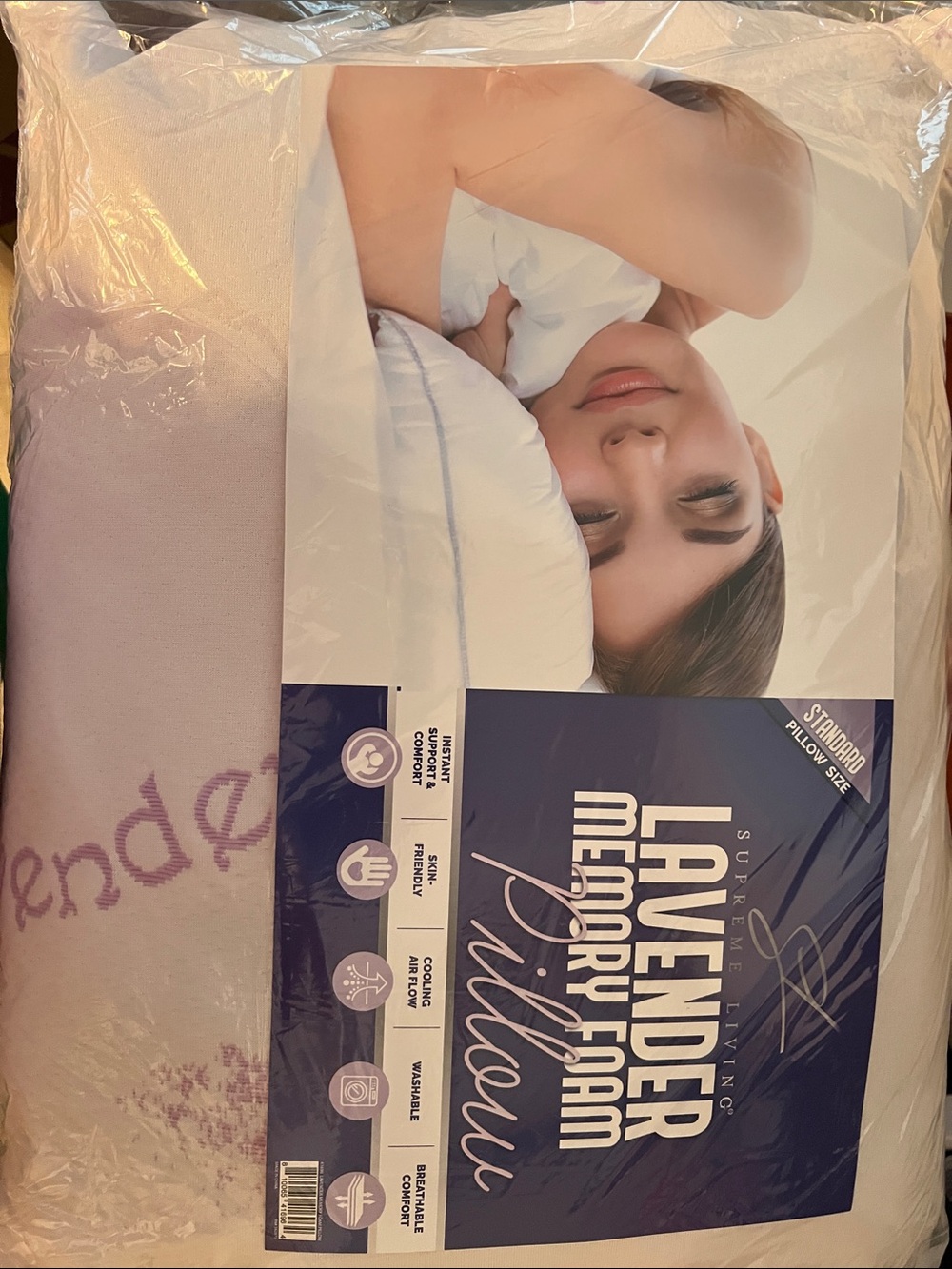 Lavender Memory Foam Pillow - Lavender Color